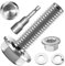 10 Stück M6x25 Sechskantschrauben, Flansch Schrauben, Edelstahl A2 V2A, Außensechskan, Vollgewinde, Unterlegscheiben, Federringe & Muttern/Schrauben-Sortiment mit Magnetischem Sechskant-Bit