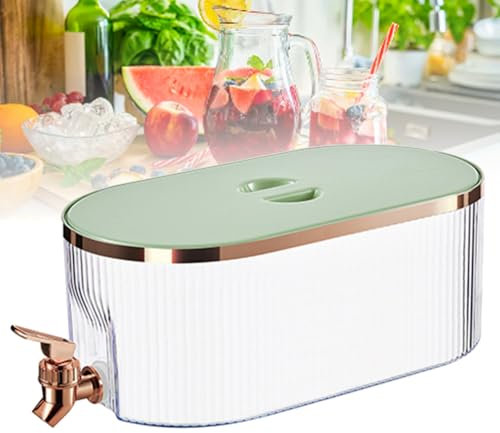 Drink Dispensers for Parties, Fridge Water Dispenser with Tap 5l Fridge Beverage Juice Drink Dispenser, Lemon Juice Jug for Refrigerator Plastic Drinks Dispenser with Lid C