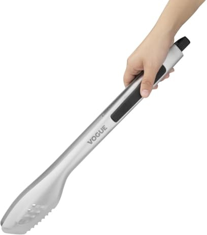 Vogue Heavy Duty BBQ Tongs - Metal Long Kitchen Heat Resistant Tongs for Cooking, Grilling, Barbecue, Buffet HP284 | Long-reach design protects hands from high heat, providing reliable use during busy commercial buffet and grill service.