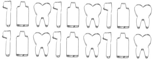 CONGARTENO 18piezas Moldes De Galletas Acero Inoxidable Para Forma De Cepillo De Dientes y Pasta Plata Cortadores Para Decoración De Repostería