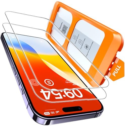 TOCOL 2 Pack for iPhone 14 Pro Screen Protector 6.1-Inch, Instant Installation, 16FT Military Grade Shatterproof, 9H+ Hardness Tempered Glass, Case Friendly, HD Clear Coverage Protection