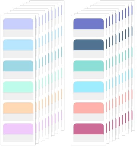 JIEYAO 120 Stück Kleberegisterkarten, Seitenmarker Selbstklebend Page Markers Tabs Haftnotizen zum Markieren Beschriften Buch-Tabs Farbe Klebezettel Tabs für Büro Dokumente Bücher Tagebuch Ordner