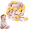 PromCaeruyn Bettumrandung Bettschlange Baby Nestchenschlange Knotenkissen Nestchen Babybett Umrandung Handgestricktes Bettschlange Geflochten(M,4m)