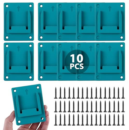 10 Pièces Support Mural pour Makita 18 V avec 40 Vis - Porte-Outils pour Machine de Perçage et Batterie