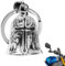 Hioip Biker Bell Motorrad Glöckchen Guardian Bell Edelstahl Motorrad Glocke Glücksbringer Motorradglocke Schlüsselanhänger Motorradfahrer Schutzglocke Anhänger Motorcycle Geschenke (C, Kreuzen)