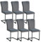 JYMTOM 6er Set Freischwinger Schwingstuhl Esszimmerstuhl mit Samt-Bezug und hoher Rücklehne, Metallgestell, Moderner Küchenstuhl, Polsterstuhl für Wohnzimmer Konferenzraum und Esszimmer (6, Grau)