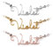 Hairyworm Personalised Name Necklace with Faux Leather Gift Pouch, Custom 18K Gold Plated Necklace, Sterling Silver Plated, Rose Gold Plated Pendant with Chain 14, 16, 18, 20, 22 inch, Font 6