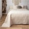 CalmyHOME Tagesdecke 220x240 Bettüberwurf Tagesdecken - Überwurf Mandala Sofaüberwurf Steppdecke Sofa Decke Bett Überwurfdecke Tages Decken Betthusse XXL Überdecke Gesteppte (Creme)