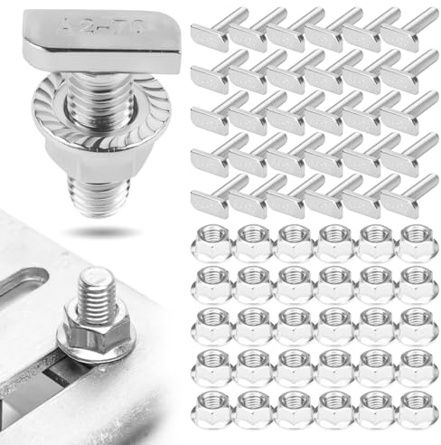 30 Stück 20mm Hammerkopfschrauben M8 Schrauben Gewächshaus Schrauben und 30 Stück M8 Muttern Edelstahl Hohe Temperaturbeständigkeit Nicht Leicht zu Rosten für Photovoltaik-Anlage Schiene Gewächshaus