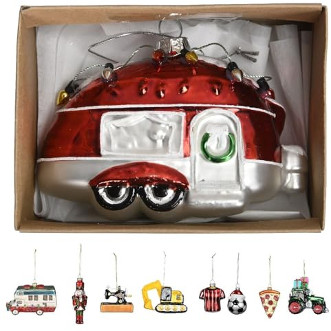 NETPROSHOP Weihnachtsbaumanhänger Weihnachtsdeko Weihnachtsschmuck 1 Stück Höhe 8-10 cm, Farbe:Wohnwagen