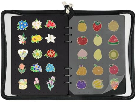 Gosera Pin Display Book Enamel Pin Collection Holder Trading Book,Brooch Pin Storage Organizer Binder Album for Collectors