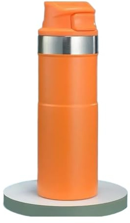 500ml Classic Trigger Action Travel Coffee Mug, 16OZ Double Wall Cup Insulated Sports Portable Bottle(Orange)