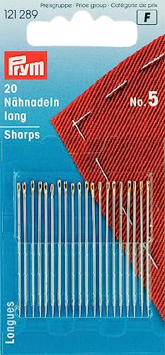 Prym Sewing Needles, Legierter Stahl, Silber, No.5, 40 x 0,8 mm, 20 Stück