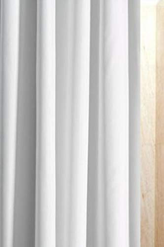 Euroshowers Antibacterial Extra Long White Shower Curtain with Weighted Hem - Machine Washable - 2135mmx2135mm