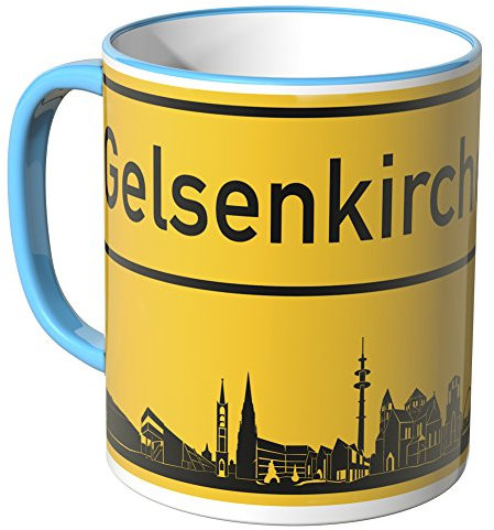 WANDKINGS® Tasse, Skyline Gelsenkirchen - BLAU