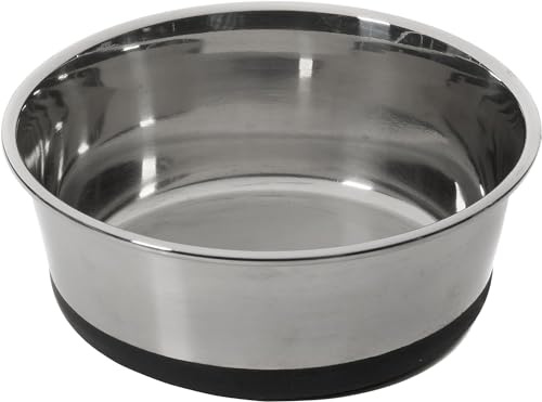 House of Paws Stainless Steel Bowl with Silicone Base, Medium, Black