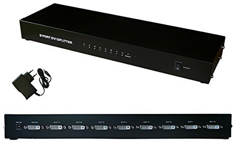 KALEA-INFORMATIQUE DVI-Videosplitter vom Splittertyp, der 1 Eingangsquelle identisch auf 8 gleichzeitige Ausgänge dupliziert. Rackmount Version