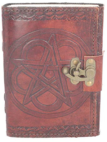 Nemesis Now Pentagramm Leder-Tagebuch mit Schloss, 20 cm, Braun