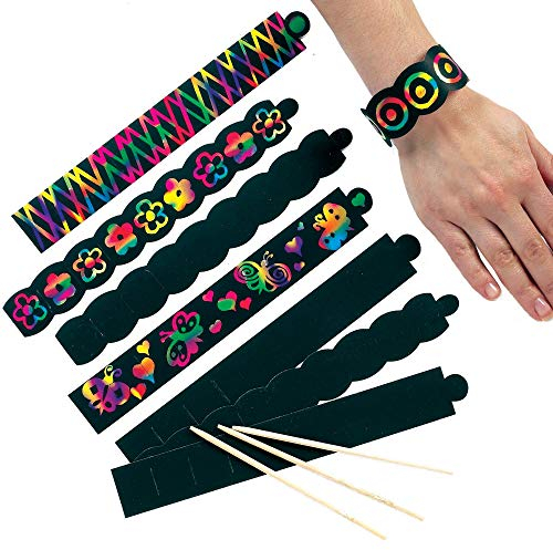 Baker Ross EK666 Ross Kratzbild-Armbänder (12 Stück) perfekt als Mitgebsel für Kinder, Sortiert, 22 cm