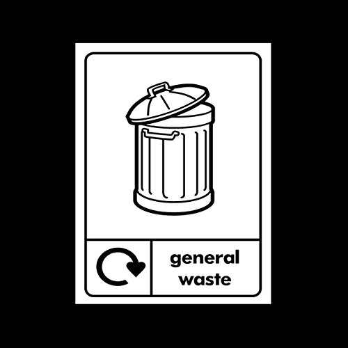 General Waste Recycling Sticker/Self Adhesive Sign - Environment/Reduce CO2 / Green World/Bins