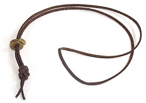 Westernwear-Shop Lederkinnriemen 110 cm Extra Lang braun - Western Style Kinnriemen Hutschnur Chinstrap Hutkinnband Hutfangband für Cowboyhüte mit Befestigungsösen Braun