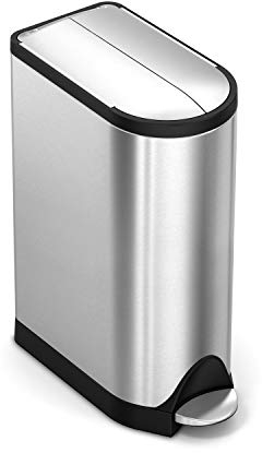 simplehuman CW2058 cubo mariposa con pedal, acero inoxidable cepillado, 18 L