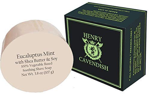 Henry Cavendish Eucalyptus Mint Premium Natural Shaving Soap - 4 Oz Puck