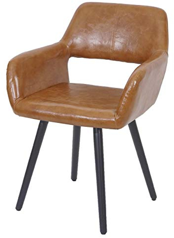 Mendler Esszimmerstuhl HWC-A50 II, Stuhl Küchenstuhl, Retro 50er Jahre Design - Kunstleder, Wildlederimitat, dunkle Beine