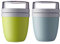 Mepal - Lunchpot Ellipse Mixed - Nordic Green + Lemon Lime – 500 ml praktischer Reisebecher, Joghurtbecher, To go Becher – Geeignet für Tiefkühler, Mikrowelle und Spülmaschine, 700 ml