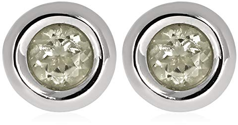 XEN Ohrstecker mit Weißtopas ca. 0,6 ct. rhodiniert