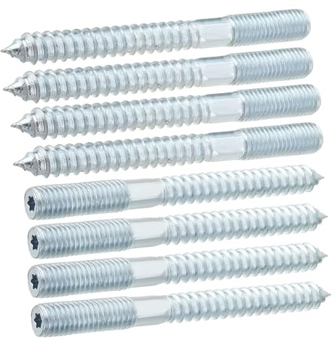 MroMax Lot de 8 vis auto-taraudeuses M10 x 100 mm à double extrémité plaqué zinc