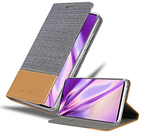 Cadorabo Hülle kompatibel mit Xiaomi RedMi Note 10 4G / RedMi Note 11 4G aus Jeans und Kunst Leder Klappbare [Kartenfächern] Cover Hülle für Xiaomi RedMi Note 10 4G / RedMi Note 11 4G Tasche in Grau