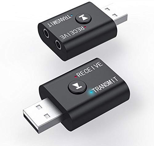 Bluetooth Transmisor Receptor para TV, 2 en 1 Bluetooth 5.0 Equipo de Adaptador de Audio de Circuito Independiente para TV/PC/Proyector/Teléfono Móvil/Tableta/Sistema de Sonido para el Hogar