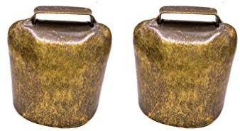 Tischglocke 2 Stück Schafsglocke Anti-Diebstahl Nutztier Verdicken Eisenglocke Haustier Schäferhalsband Vintage Glocke Ornament für Home Farm Bronze 26G Christbaumschmuck Silber