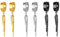 JewelryWe Schmuck 3 Paare Herren Ohrringe Creolen mit Ahle Taper Spitze, Kette und Quader Anhänger Edelstahl Ohr Manschette Ohrstecker Ohrhänger Ohrpiercings für Männer Frauen Schwarz Gold Silber