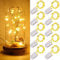 LED Lichterkette Batteriebetrieben, 10 Stück 1 M 10LEDs Silberfarbener Draht Streifen Licht,LED Beleuchtung für Weihnachten, Hochzeit, Party, Schlafzimmer (Warmweiß)