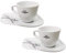 2-teilig Sansibar Kaffeetassen Set aus Porzellan, dickwandig mit Untertassen, Café Caffè Kaffee Tassen (2er Set Kaffeetassen, 200 ml)
