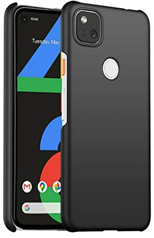 GAPlus Hülle für Google Pixel 4a 5,8 Zoll - Schutzhülle, Matt, Schwarz, Gummi, Stoßfest und ultra langlebig
