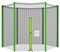 Cliselda Sicherheitsnetz für Trampolin 305 cm 6 Stangen,Gartentrampolin Ersatznetz,Trampolin-Zubehör,Sicherheitsnetz,mit Reißverschluss, UV-beständig - Grün