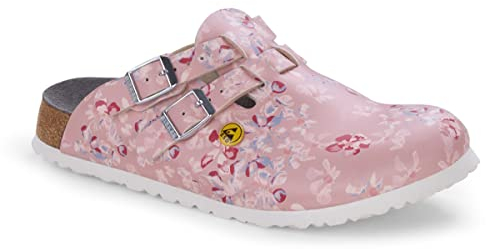 BIRKENSTOCK Kay ESD Birko-Flor Sabots pour Femme - Motif Fleurs Champs Rose - Taille 37 EU