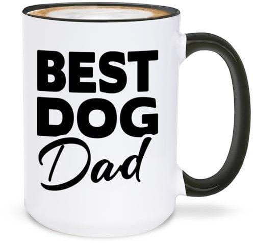 Shop4ever - Tazza da caffè in ceramica con manico nero, 425 ml, manico nero