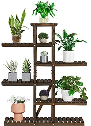 Yaheetech Escalier à 6 niveaux en bois pour plantes - Pour intérieur/extérieur - 101 x 27 x 121 cm