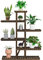 Yaheetech 6 Ebenen Pflanzentreppe aus Holz Blumenregal Pflanzenständer Mehrstöckige Blumenleiter für Indoor/Outdoor Blumenständer Gartendekoration 101 x 27 x 121 cm