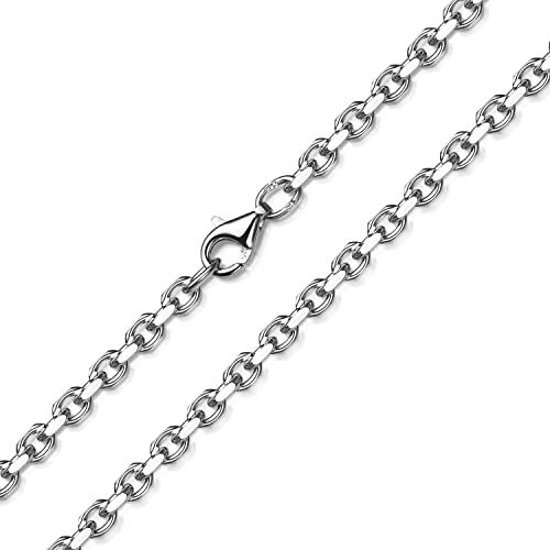 MATERIA by Matthias Wagner Massive Ankerkette 2,9mm - 925 Sterling Silber Halskette diamantiert K55, Länge Halskette:50 cm