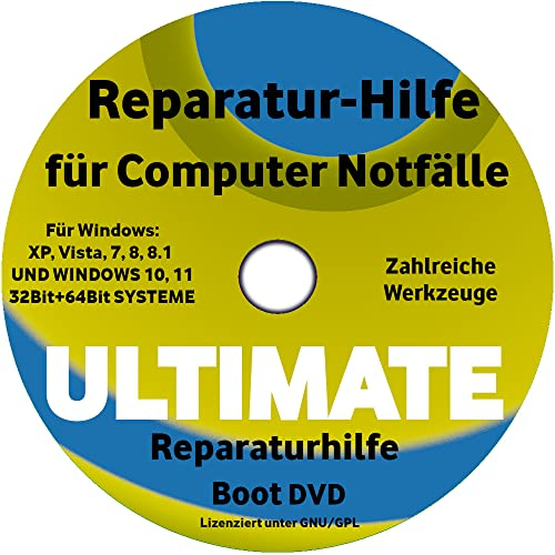 Ultimate Boot CD DVD für Win 7 8 10 11 Vista XP und Linux Computer & Laptops