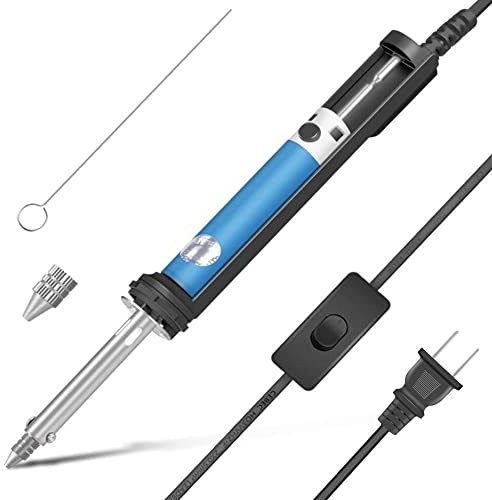 HANDSKIT Electric Desoldering Pump Desoldering Iron Solder Sucker with Shorter Charging Handle and Desoldering Suction Nozzles for Through Hole Desoldering Repairing