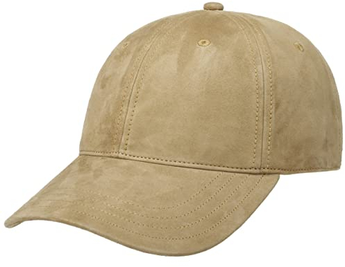 Stetson Classic Veloursledercap - Einfarbige Kappe - Curved Brim Cap - Herren - Elegante Ledercap mit Strapback-Verschluss - Ganzjährig tragbar beige L (58-59 cm)