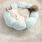 Nyescasa Katzenbett Katzenkissen kleine Hundebett Hundekissen Weich Plüsch Katzenbett Sofa Waschbar Flauschiges Katzenschlafplatz Runde Blume Rosa + Grün 40cm für Katzen und Hunde unter 4kg
