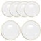 WedDecor Dekorativer Glasteller mit goldfarbenem Rand für Tafelaufsatz, Präsentation, Speiseteller-Set, Hochzeiten, Bankette, Weihnachtsfeiern, Tischdekorationen, 6 Stück