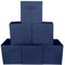 6er-Pack Aufbewahrungsbox EZOWare 18L faltbare Aufbewahrungskiste faltbox und weichem Stoff in Würfelform - Dunkles Denim Blau